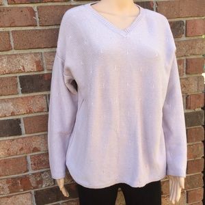 Drop shoulder V-Neck Knitted Sweater